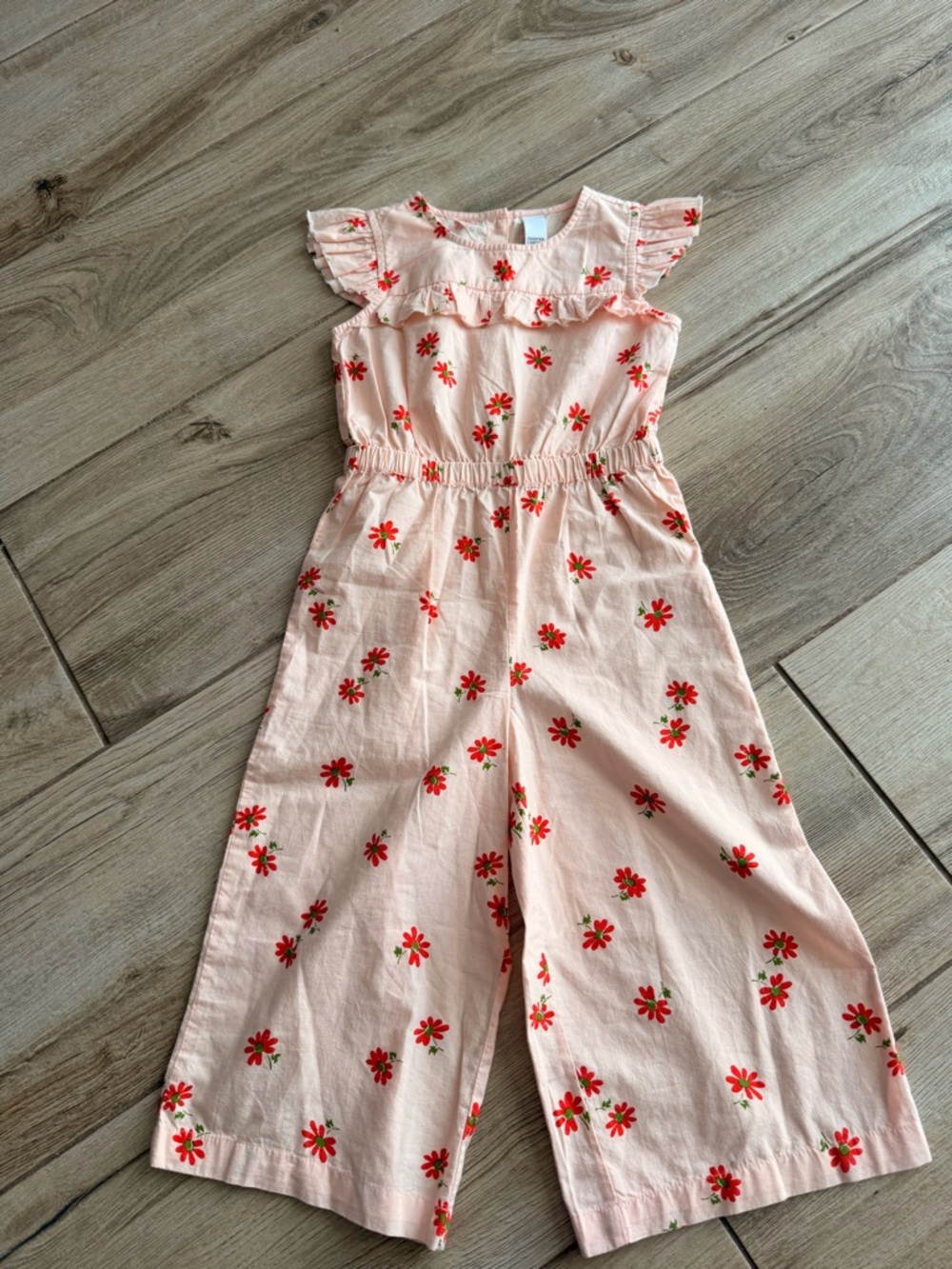 Harper Pink Floral Ruffle-Shoulder Wide-Leg Jumpsuit